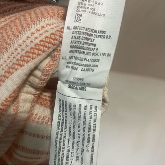 Abercrombie & Fitch Striped Cream Cotton Tassels Drawstring Shorts - Picture 5 of 9